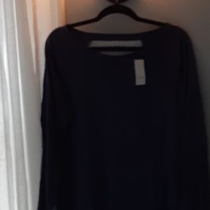 Loft size L blue long sleeve shirt with cream back